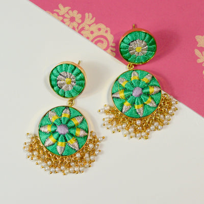 Double Drop Earring - Lime + Yellow
